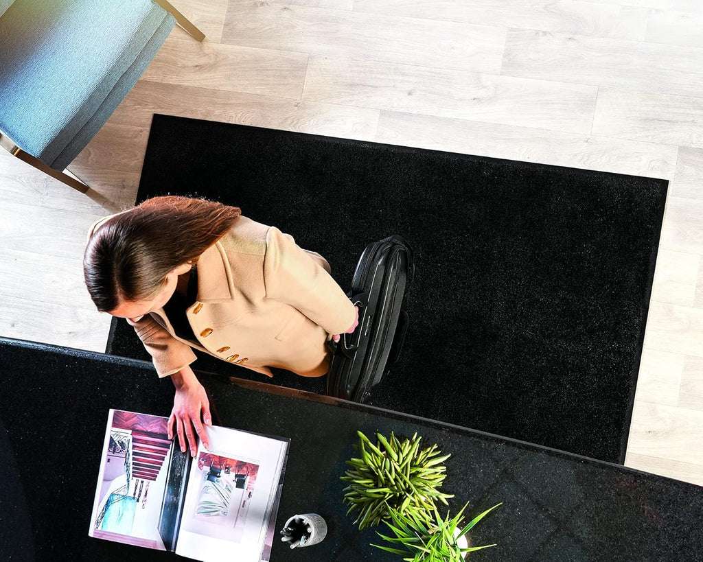 45 W x 95 L Navy Nylon Entrance Floor Mat with Rubber Backing N538481
