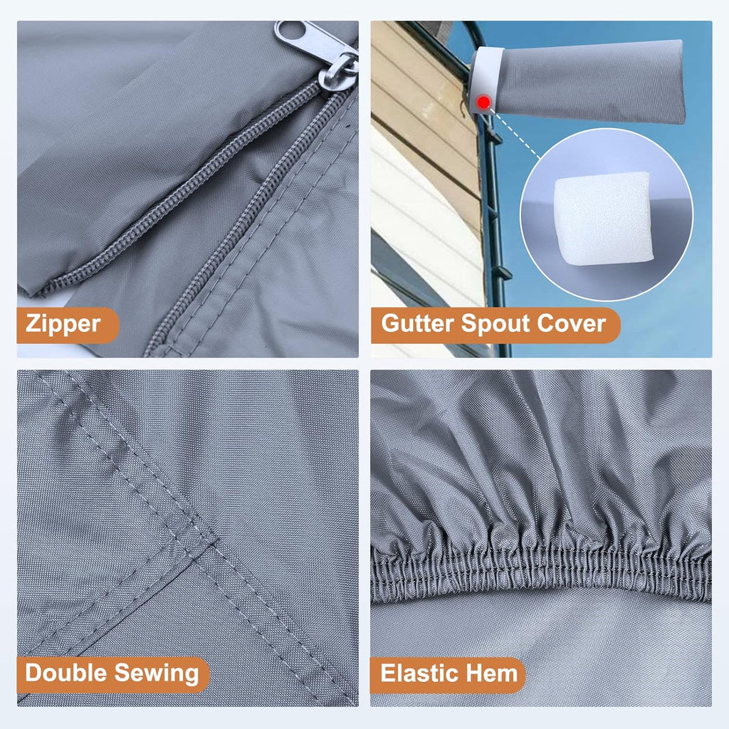 Windproof Waterproof Rip-Stop RV Cover for 29’-32’ Motorhome with Extra Long Straps & Gutter Covers H23266