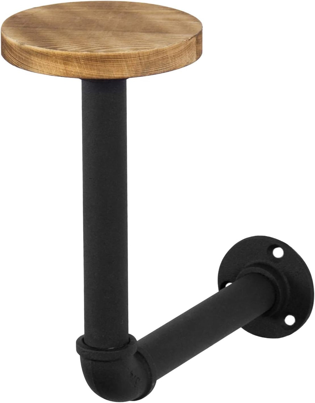 Rustic Brown Wood Hat Rack with Industrial Metal Wall Mounted Bracket Pack of 2 Z867