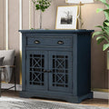 Espresso Storage Cabinet with Doors and Wood Drawer E96200