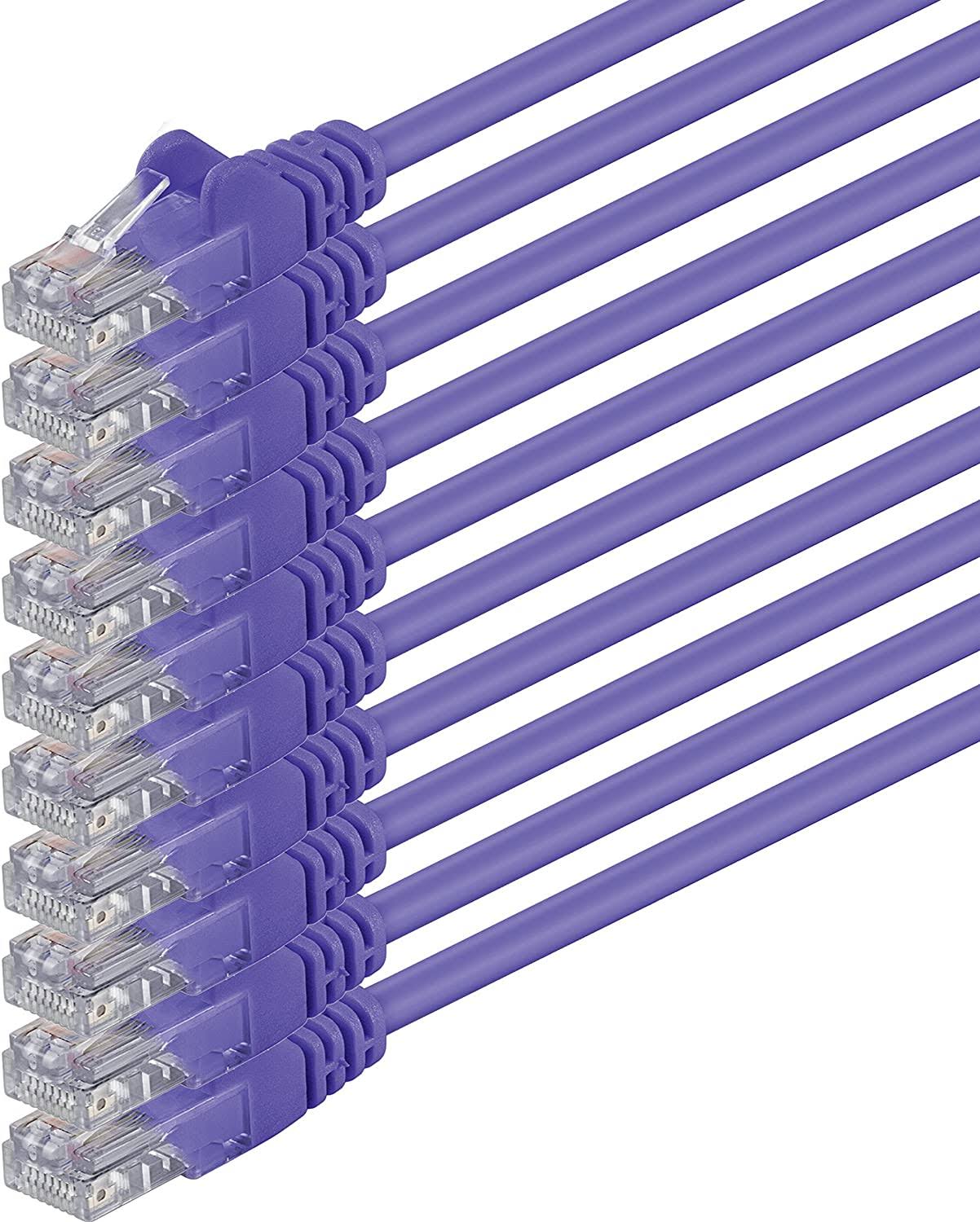 Purple 10 Pieces Ethernet Gigabit LAN Network Cable RJ45 UTP Patch Cable W4856