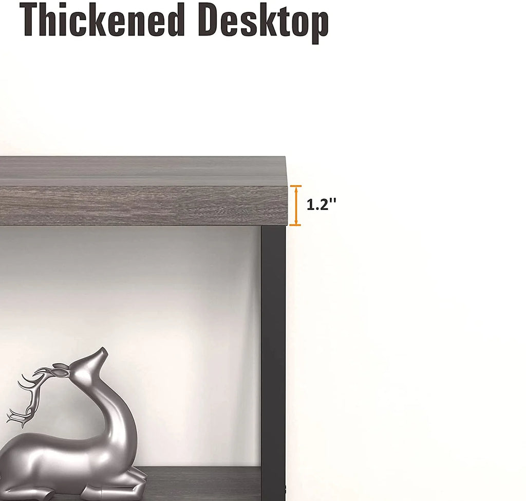 Gray 55"L Narrow Console Table with Storage Shelves W179452