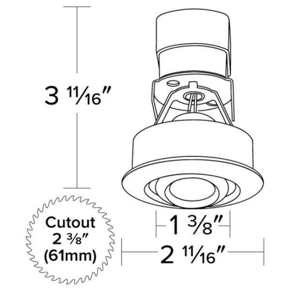 White LED Round Recessed Adjustable Gimbal 4000K U28302