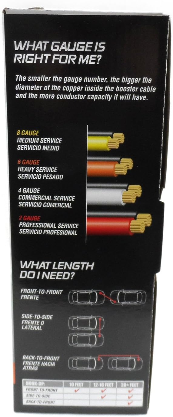 CABLE, BOOSTER DUAL 6 GA 12' BLK/ORG V474562