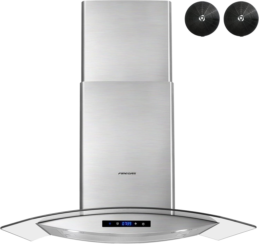 30 inch Wall Mount Range Hood with Ducted Exhaust Vent, Stainless Steel H5104