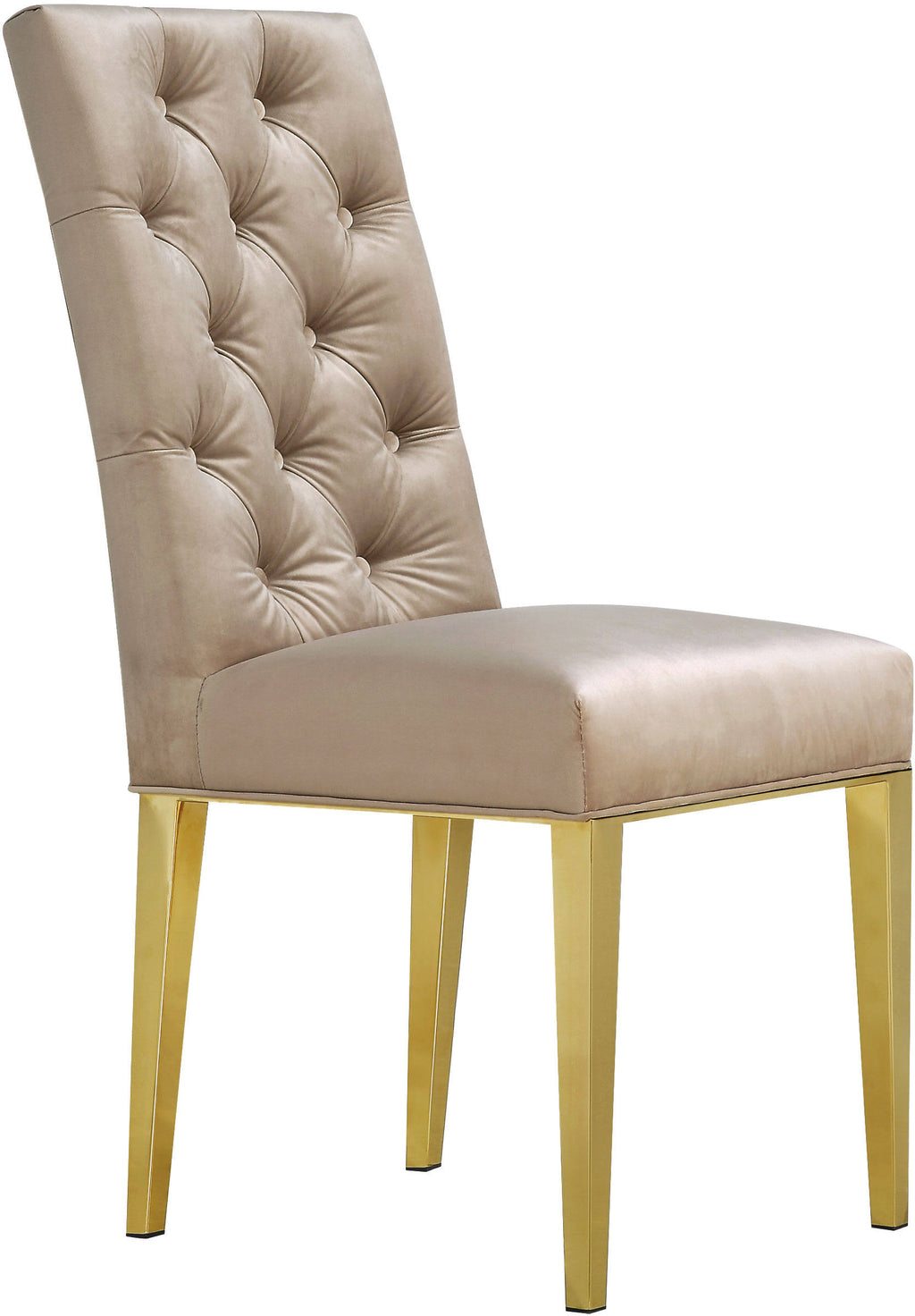 Beige Velvet Dining Chair - Set of 2 Y4684