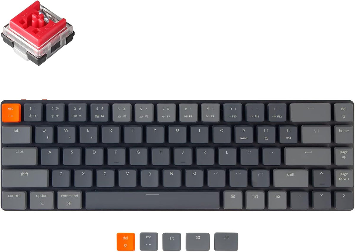 65% Layout Ultra-Slim Wireless Bluetooth Wired Mechanical Keyboard with Low-Profile Optical Blue Switch RGB Backlit 68 Keys Z51606