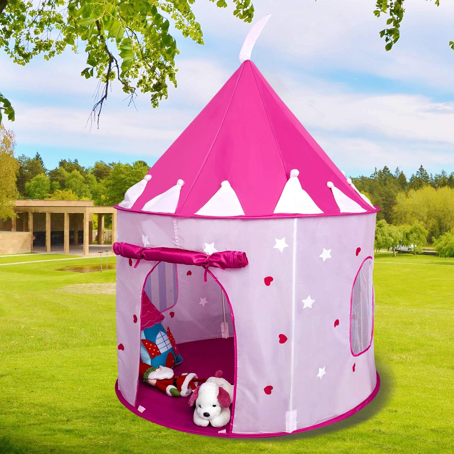 Pink Foldable Pop Up Play Tent for Kids B89881