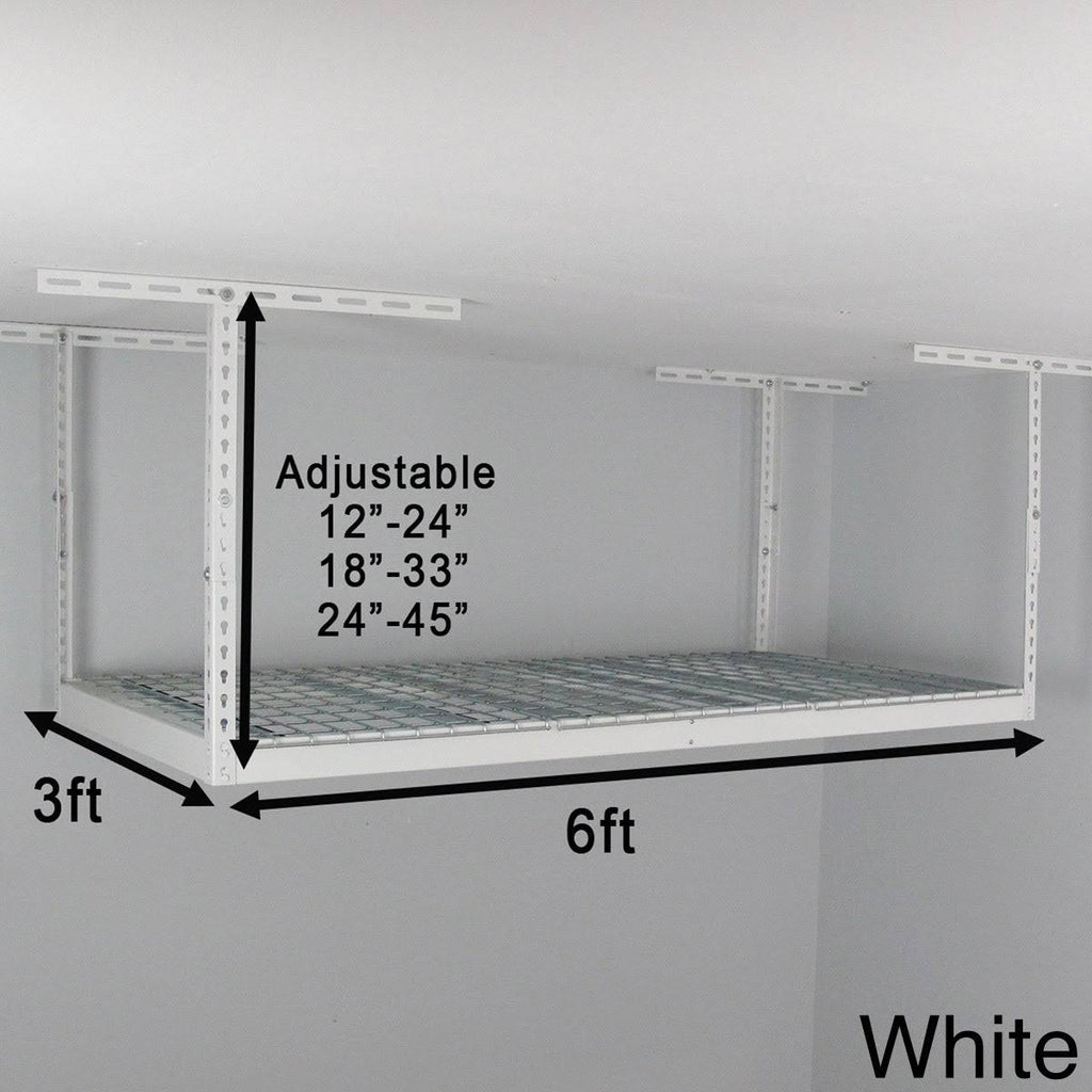 Overhead Garage Storage Rack White F297886
