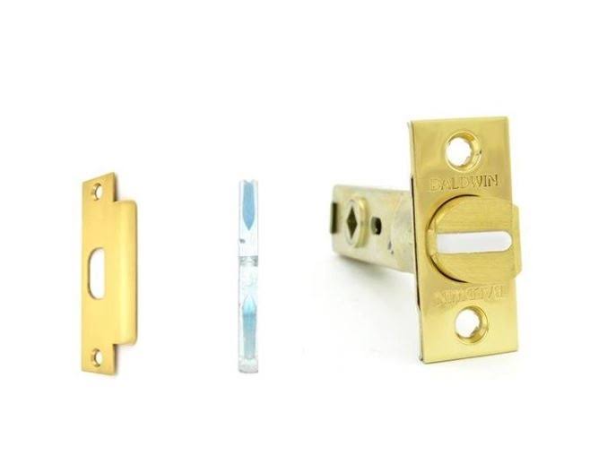 Vintage Brass Passage Latch with Faceplate and Strike Z8822
