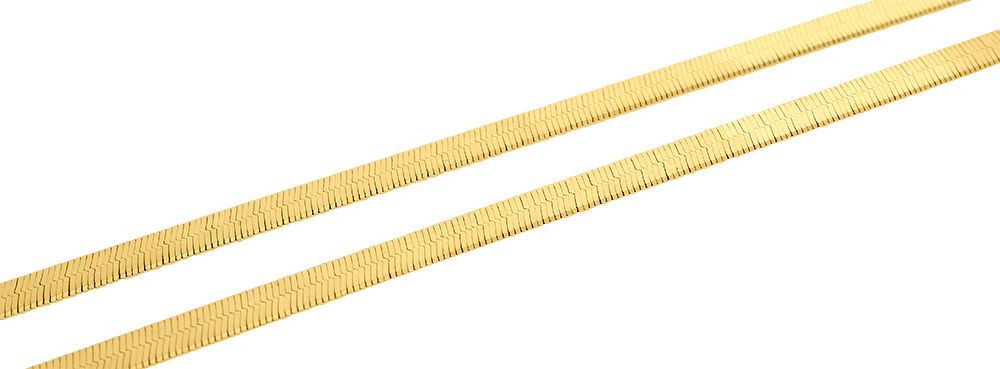 10K Yellow Gold Silky Herringbone Chain Necklace, 20 Inches F25008