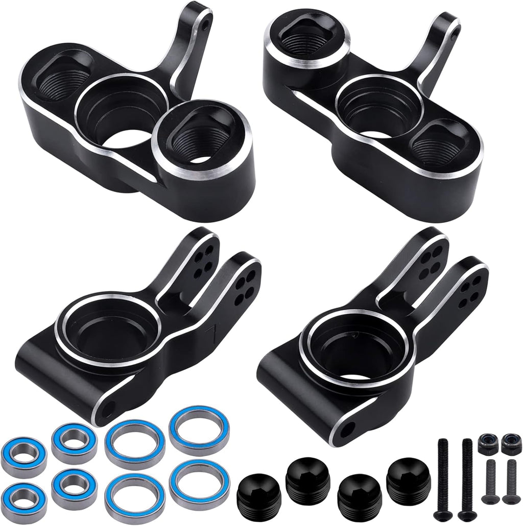 Red Aluminum Front Steering Blocks & Rear Hubs Stub Axle Carriers Knuckles for 1/8 ARRMA Typhon 6S, 1/7 Infraction Limitless Mojave 6S BLX Upgrades, Replaces AR330187 AR330193 Z6118