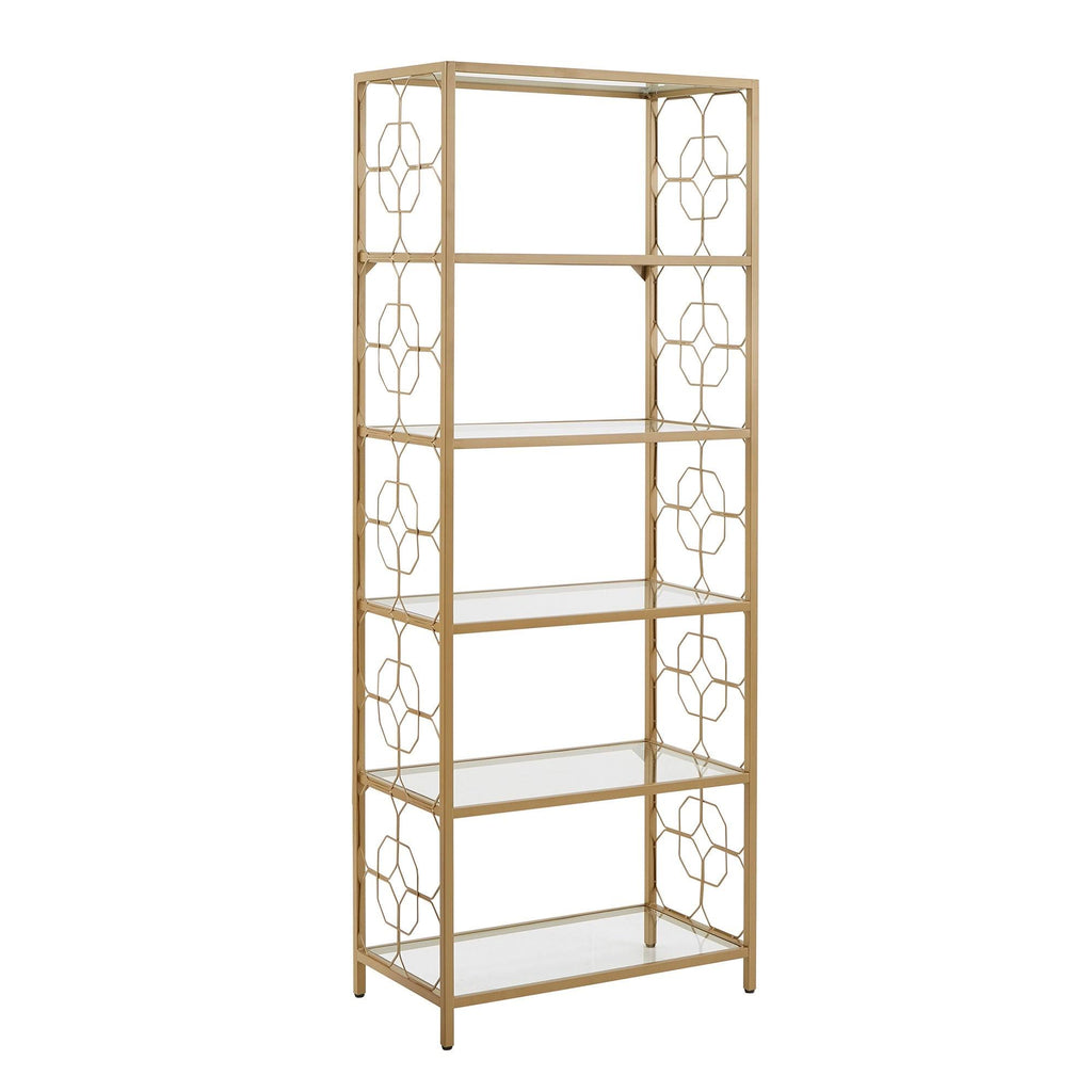 Gold Metal and Glass Bookcase K518625