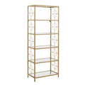 Gold Metal and Glass Bookcase K518625