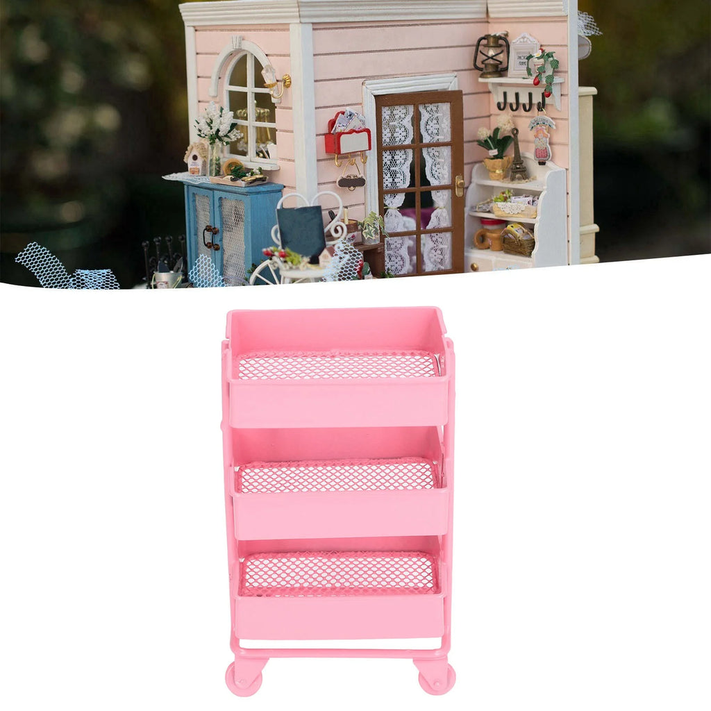 3 Tier Dollhouse Trolley Rack with Wheels Q195285