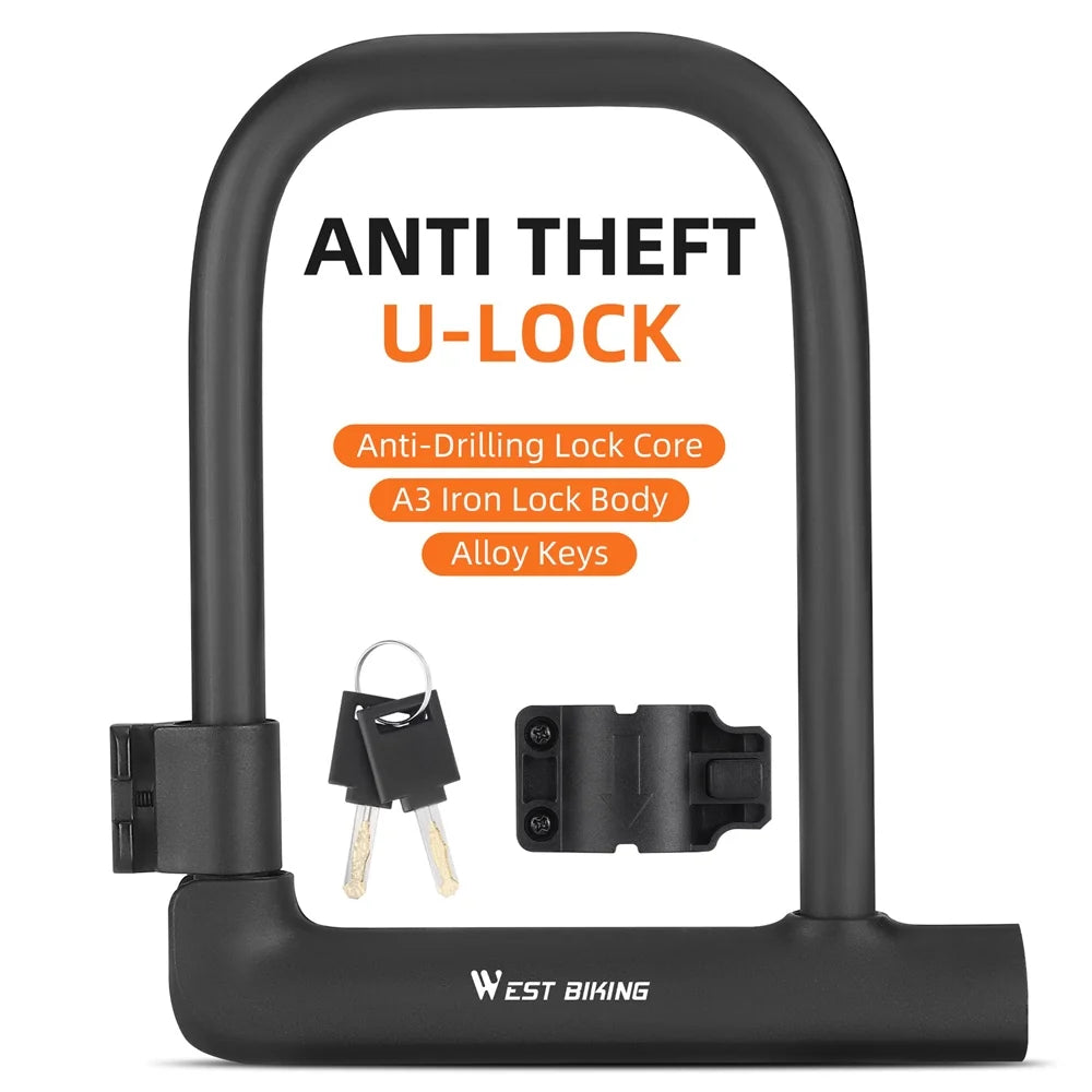 Heavy Duty U Lock with 2 Keys & Lock Holder Z925