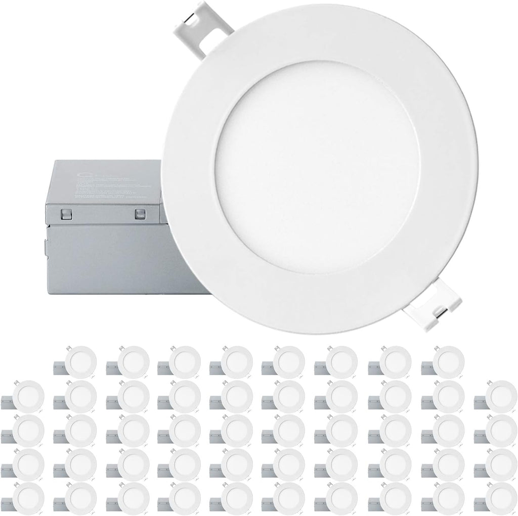 48 Pack 4 Inch Ultra Thin LED Recessed Ceiling Lights, 5000K Day Light E6436