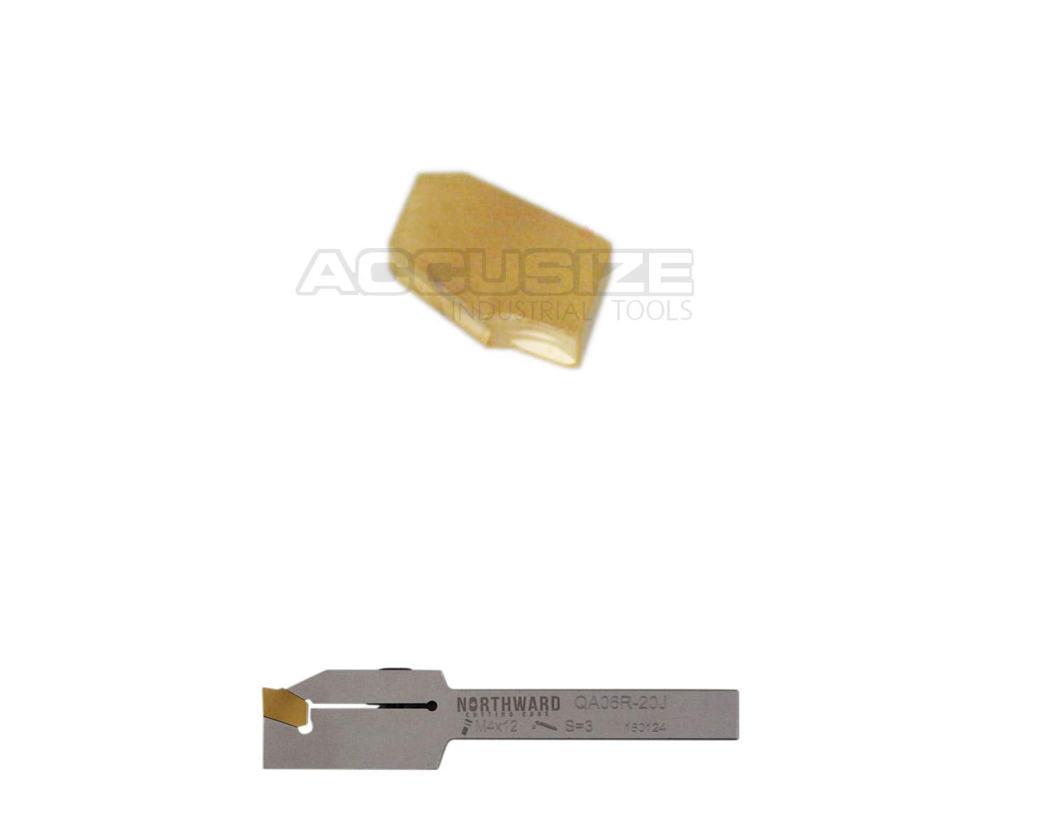 3/8'' x 1/2'' Heavy Duty Indexable Grooving/Parting Holder with 11 Tin Coated Carbide Inserts U291463
