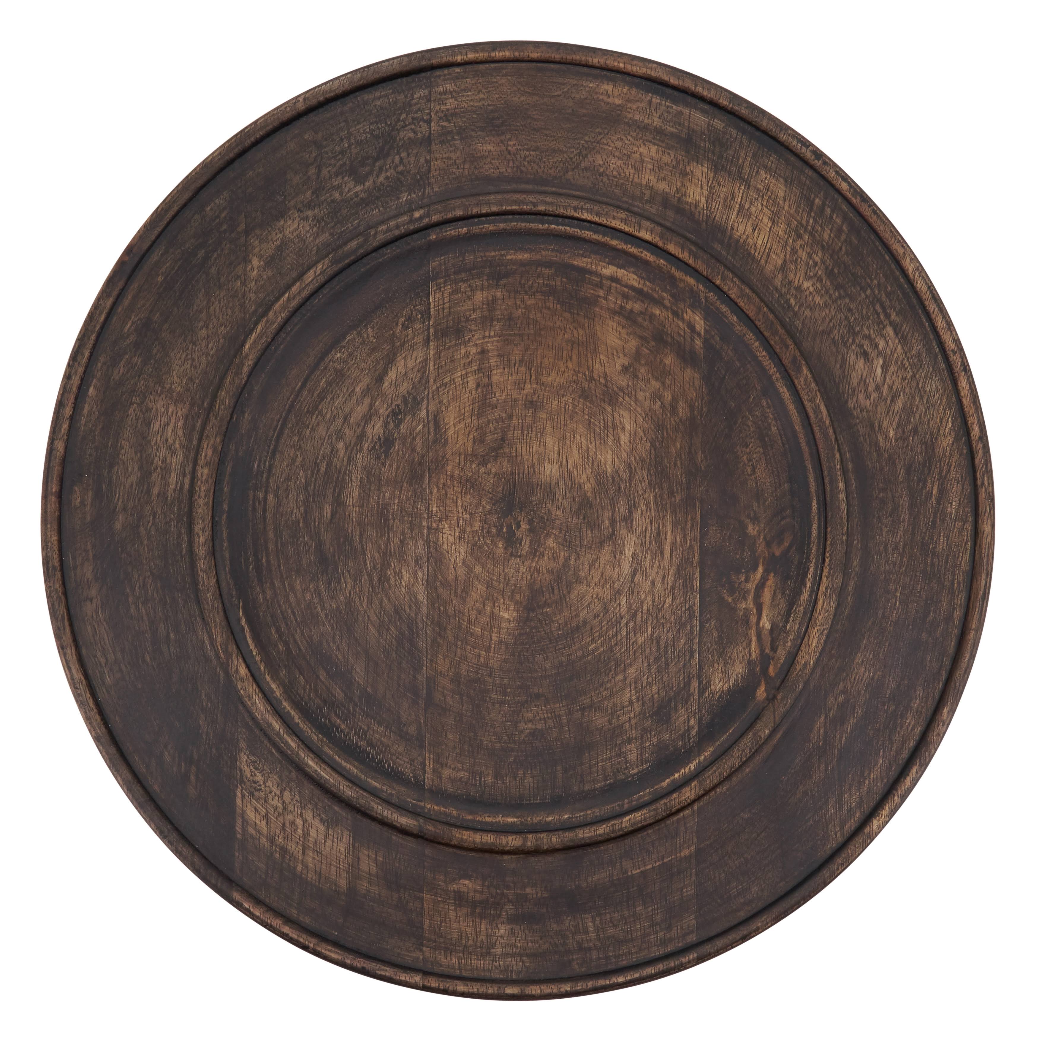 Charger Plates with Dark Wood Design - Set of 4 K188902