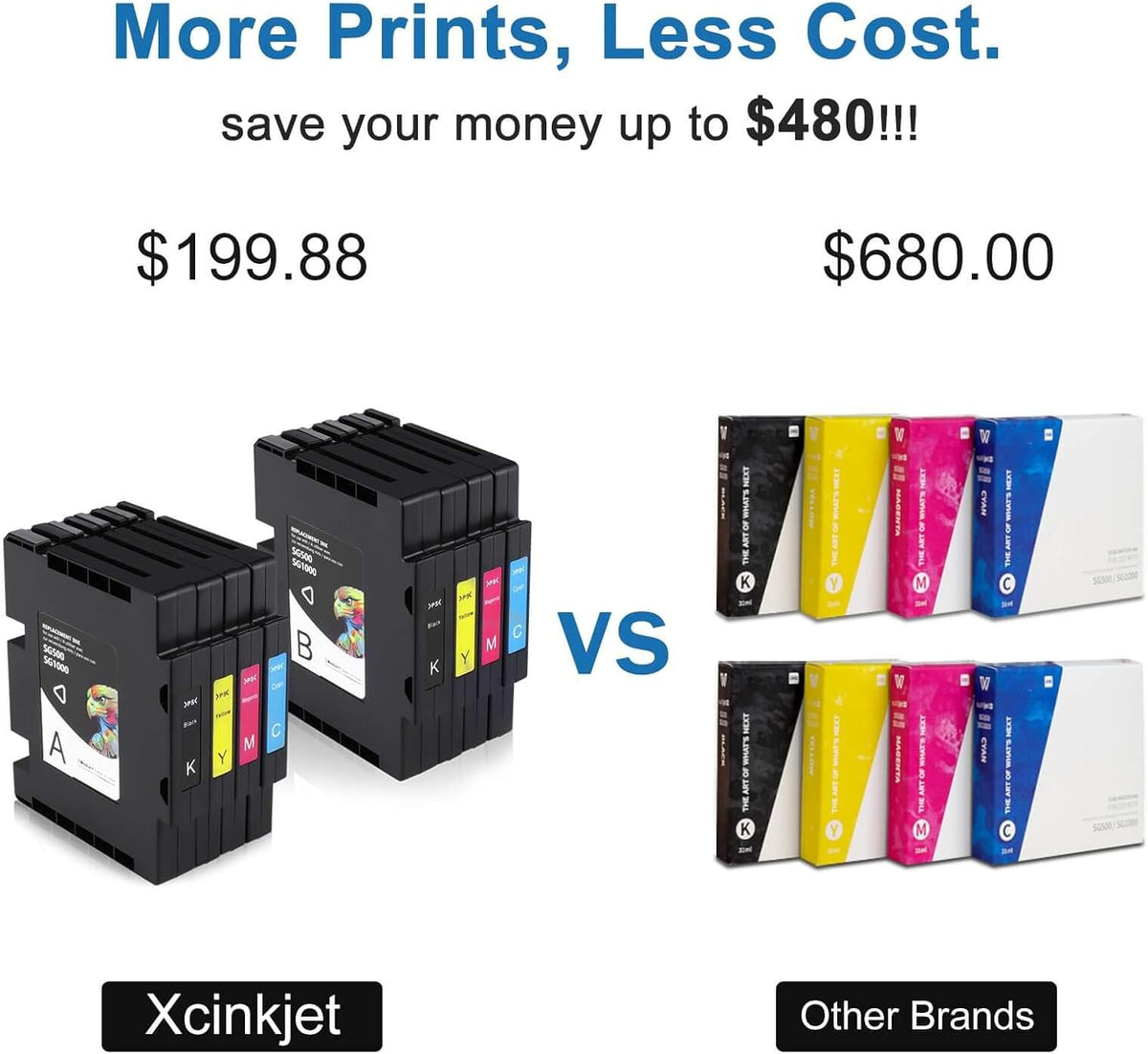 Sublimation Ink Cartridge 8-Pack for Sawgrass Virtuoso SG500 SG1000 Printer E544