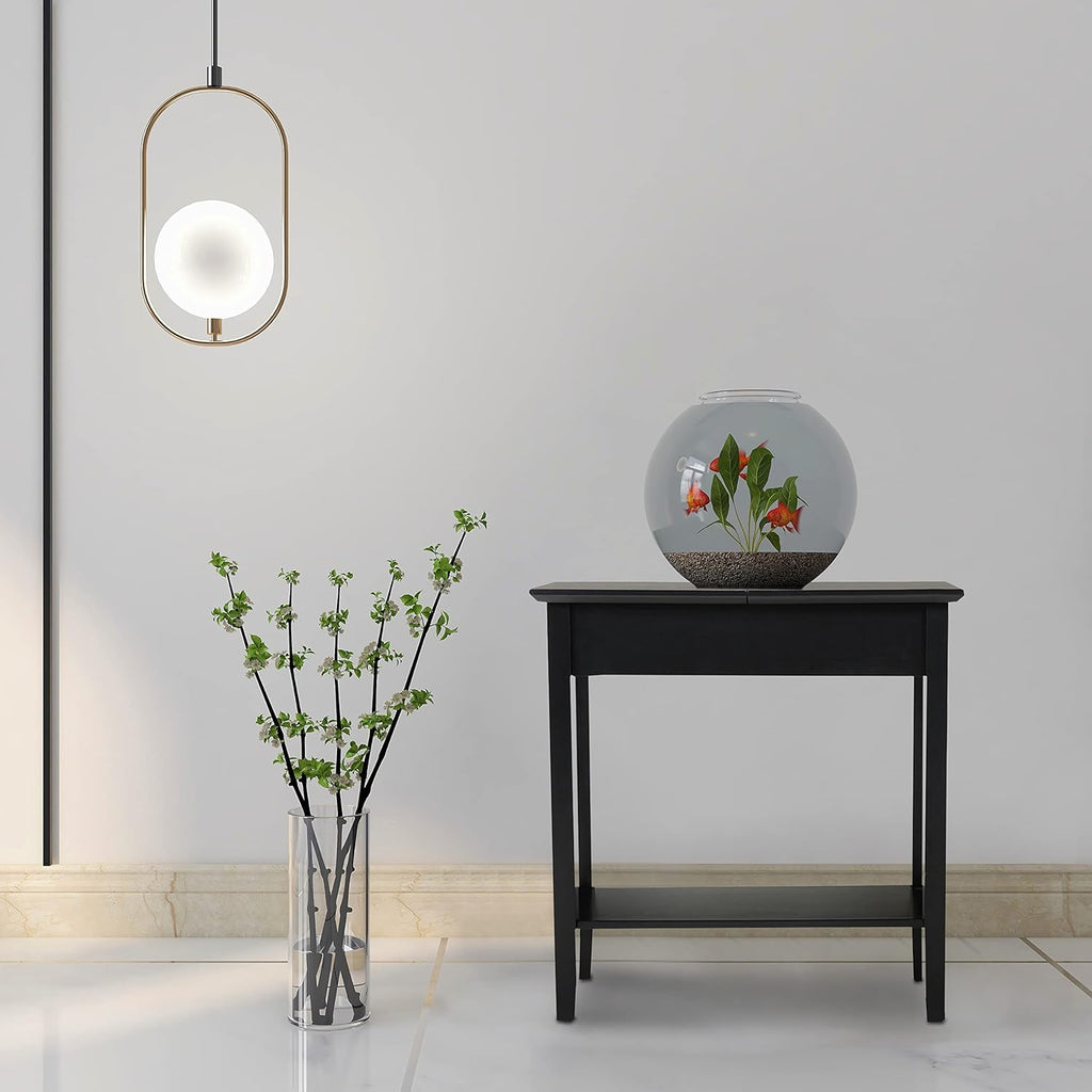 Flip Top End Table Wooden Sofa Side Table with Storage and Shelf O965866