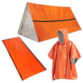 Waterproof Heat Reflective Thermal Poncho Raincoat with Sleeping Bag and Tent Shelter Q92896