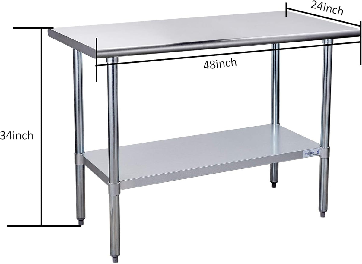 Stainless Steel Commercial Work Table with Undershelf 24×48 Inch E595