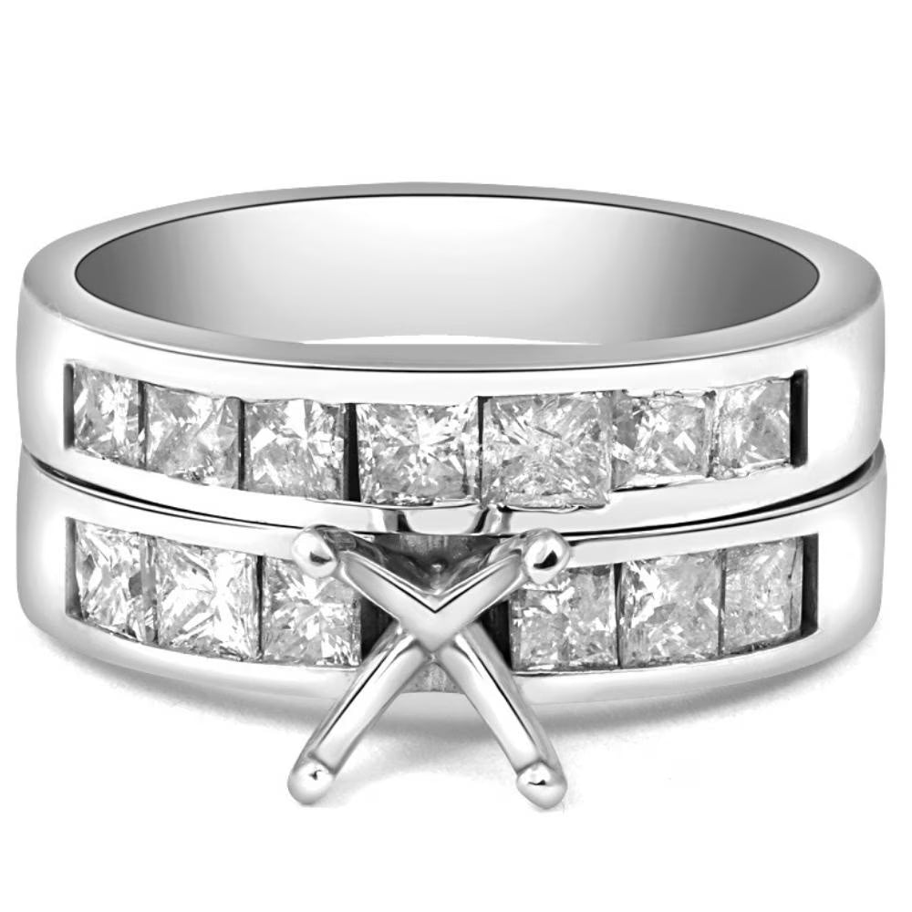 14K Princess Cut Diamond Engagement Ring Setting K955787