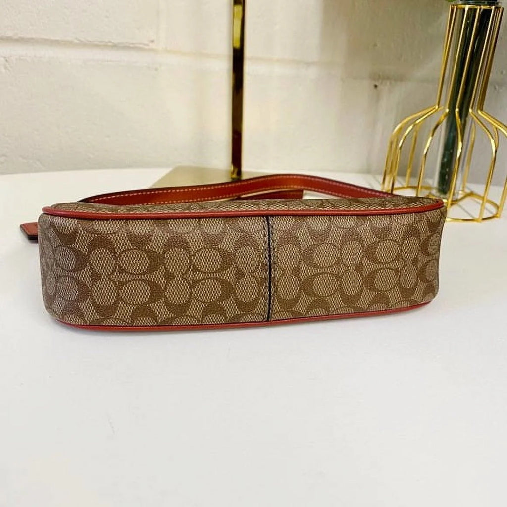 Khaki Terracotta Colorblock Canvas Bag L5609