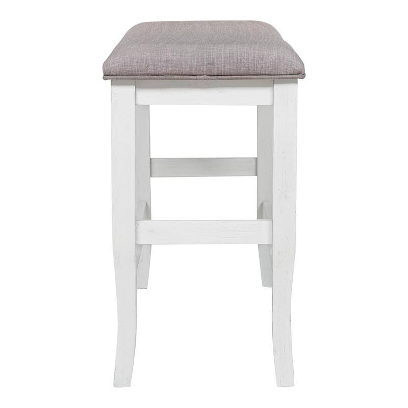 White Wood Counter Height Dining Bench U1134