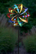 Multicolor Garden Art Spinner with Wind Powered Lights G935253