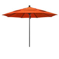 11' Patio Umbrella with Black Aluminum Pole Fiberglass Ribs Pulley C361403