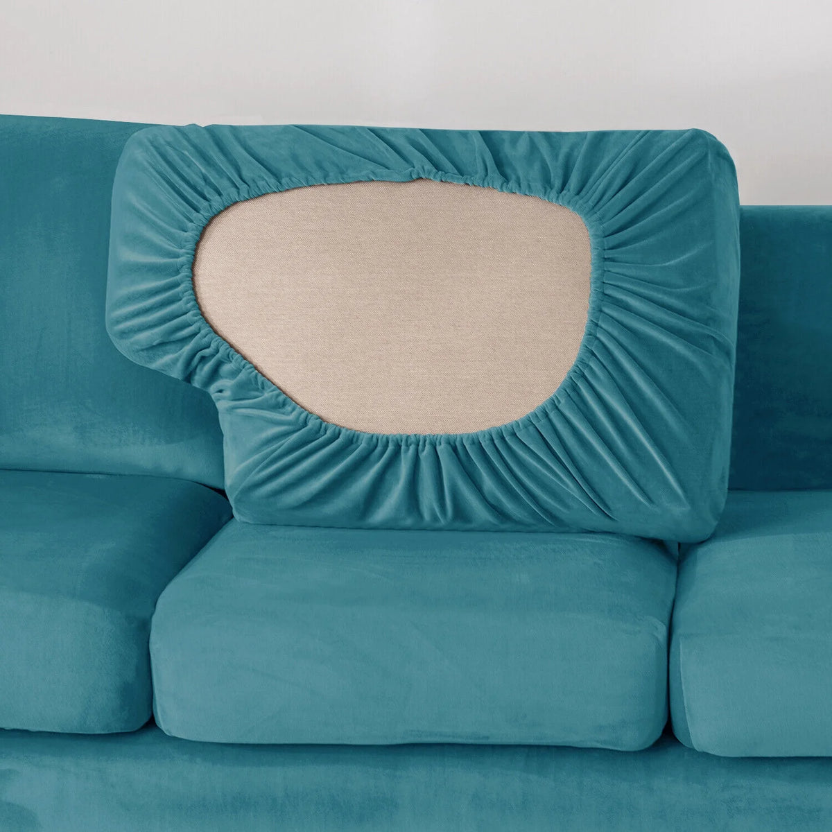 Stretch Velvet Sofa Cover with Elastic Adjustment Band A935