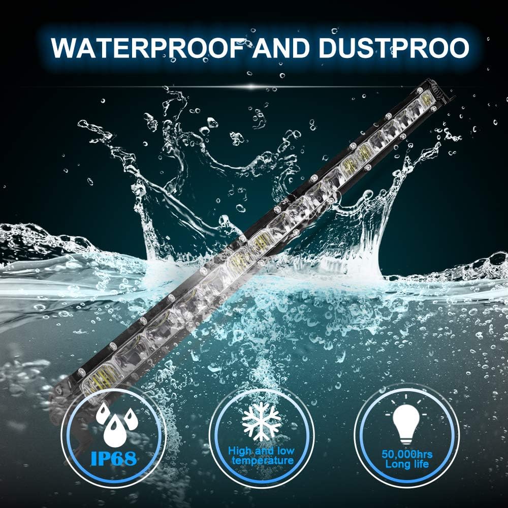 20 inch Single Row LED Light Bar Spot Flood Combo Beam 12V 24V Off Road Work Light Pack of 2 X948517