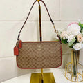 Khaki Terracotta Colorblock Canvas Bag L5609