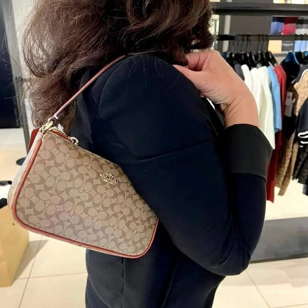 Khaki Terracotta Colorblock Canvas Bag L5609
