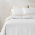 White Linen Blend Comforter & Sham Set D39274
