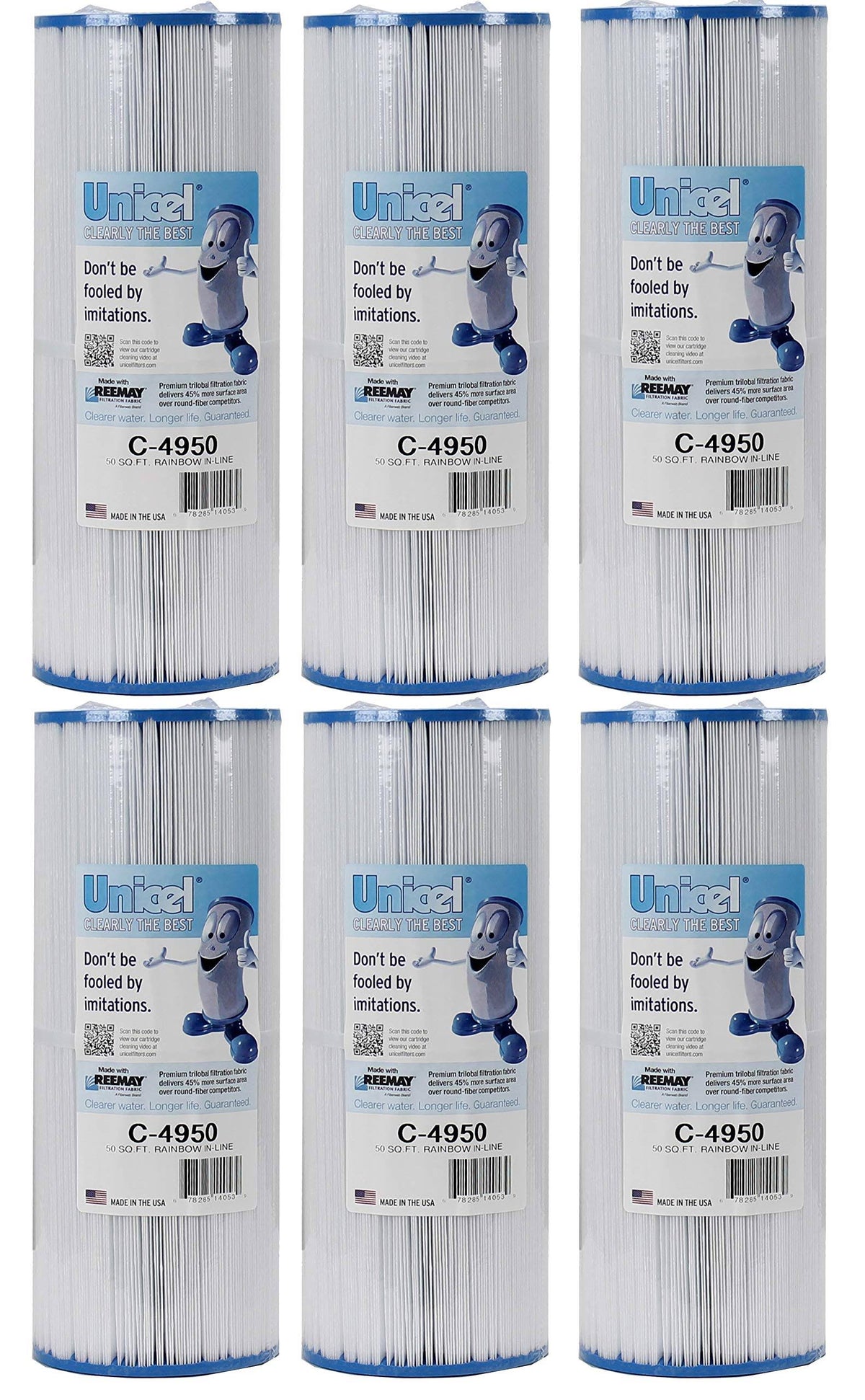 6 Pack Pool/Spa Filters, 50 Sq. ft. H95470
