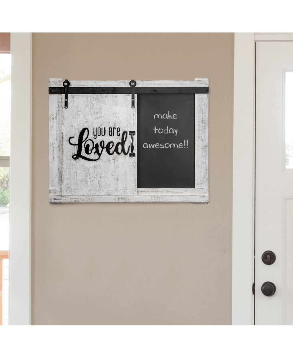 White Wall Mounted Chalkboard Message Board F952
