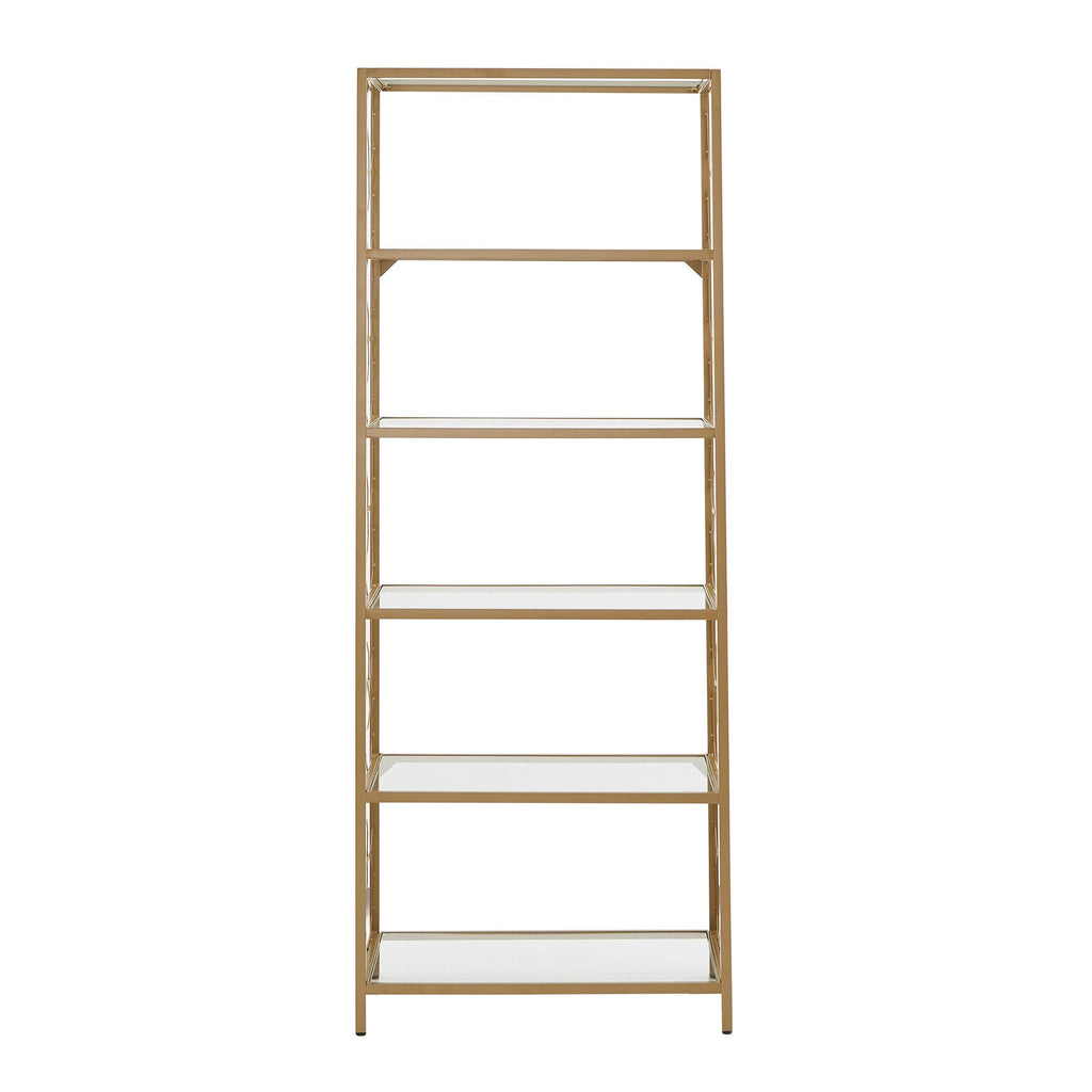 Gold Metal and Glass Bookcase K518625