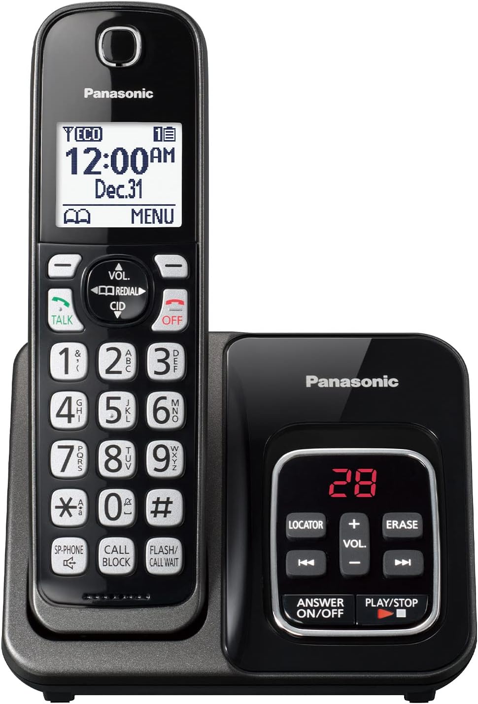 2 Cordless Handsets DECT 6.0 Cordless Phone with Answering Machine Q669801