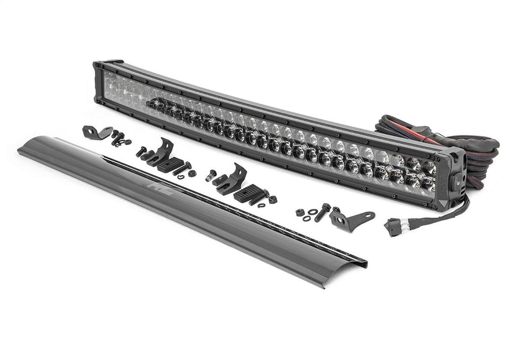 30 inch Curved LED Light Bar Dual Row Black Cool White DRL J588710