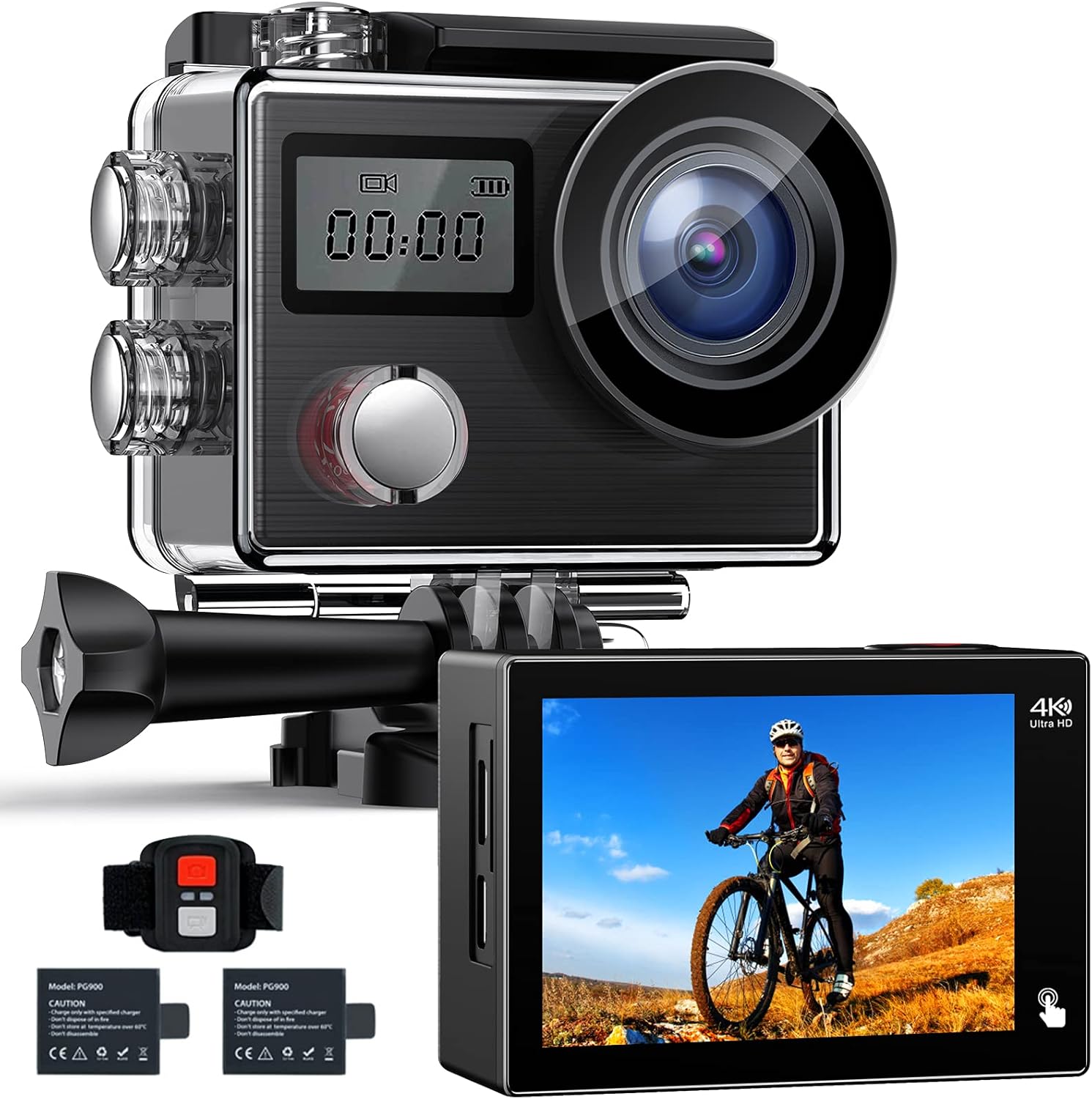 4K Waterproof Action Camera with 2 Batteries H880050
