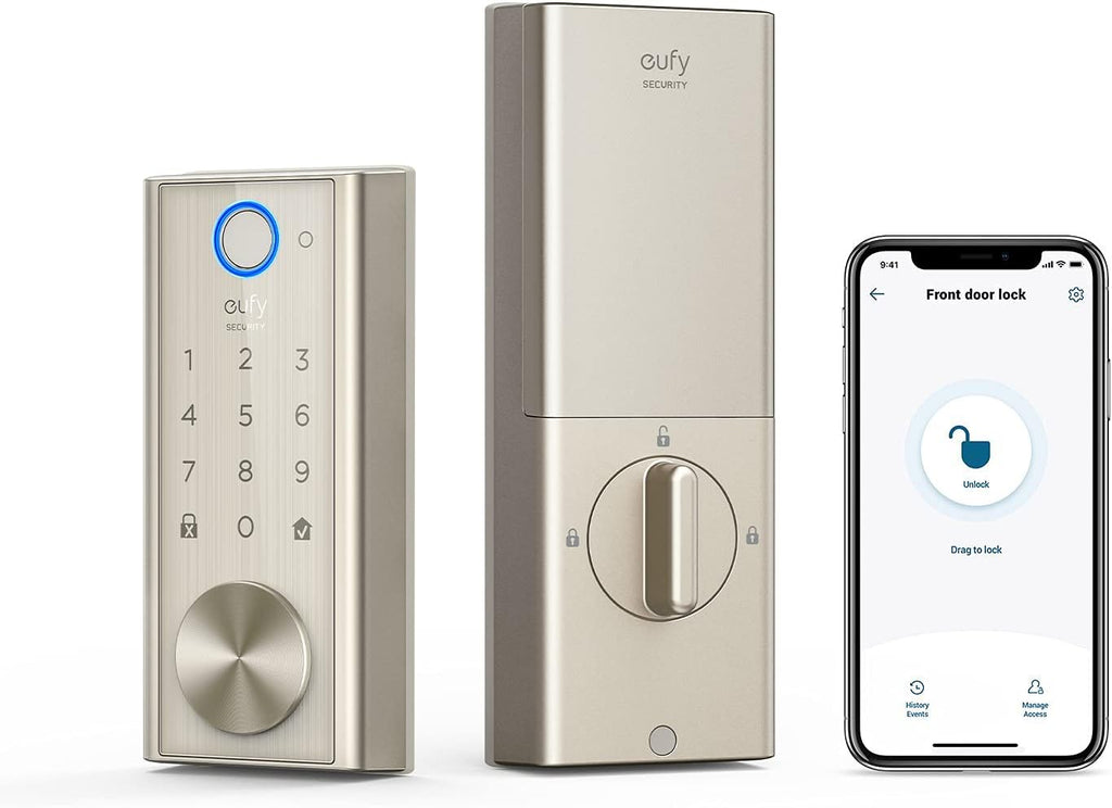 Smart Lock with Fingerprint Scanner and Touchscreen Keypad J870