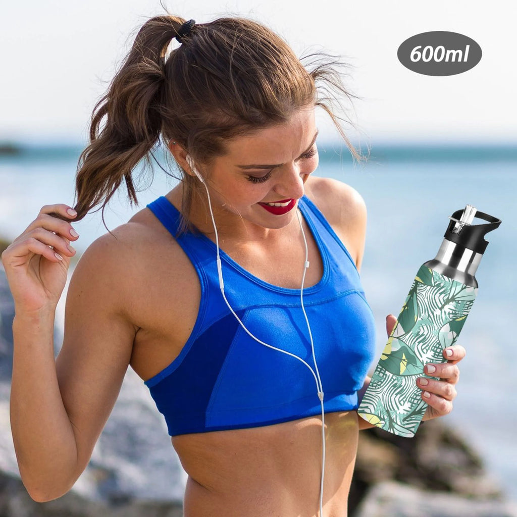 20 oz Insulated Stainless Steel Water Bottle with Straw Lid A694