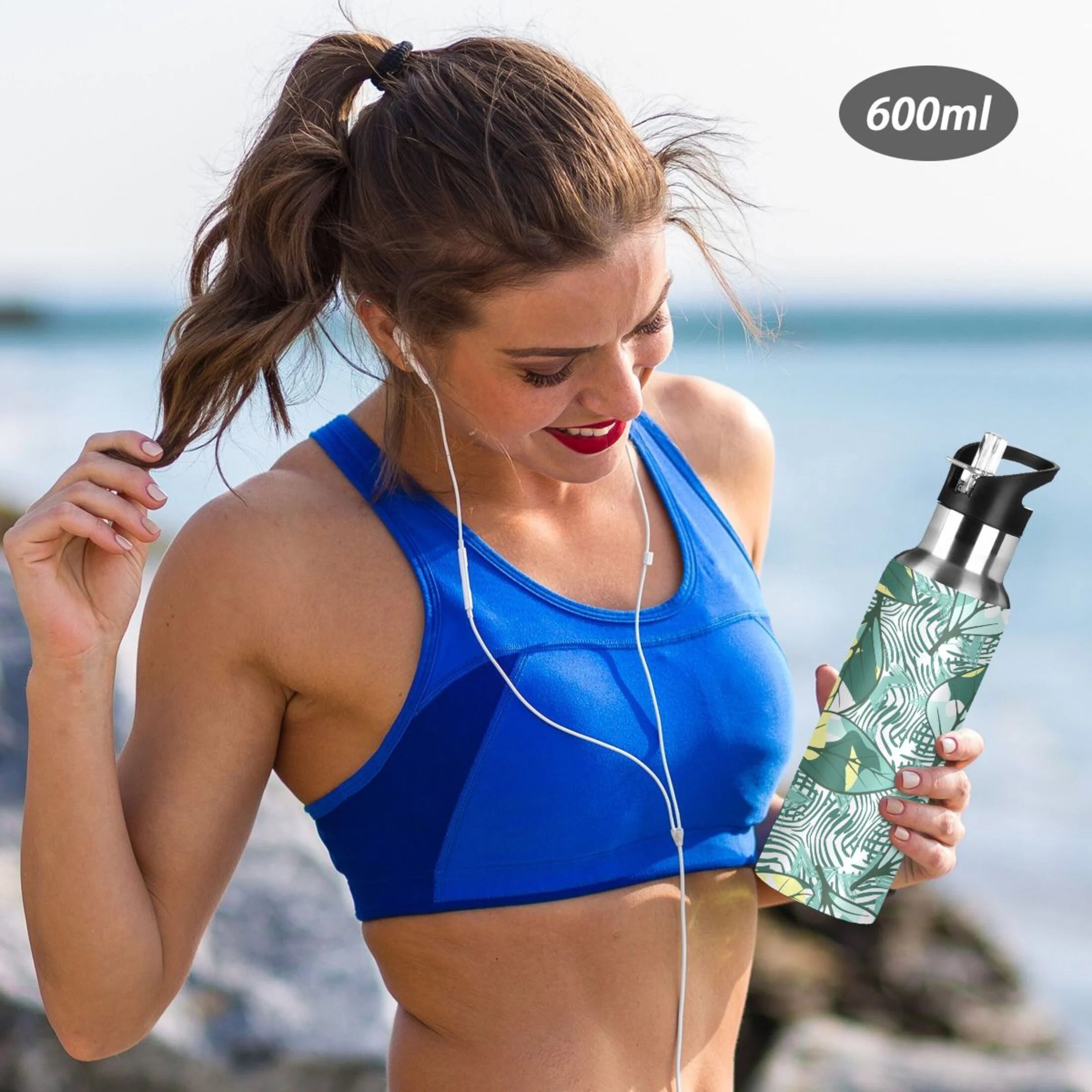20 oz Insulated Stainless Steel Water Bottle with Straw Lid A694