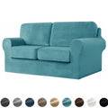 Stretch Velvet Sofa Cover with Elastic Adjustment Band A935