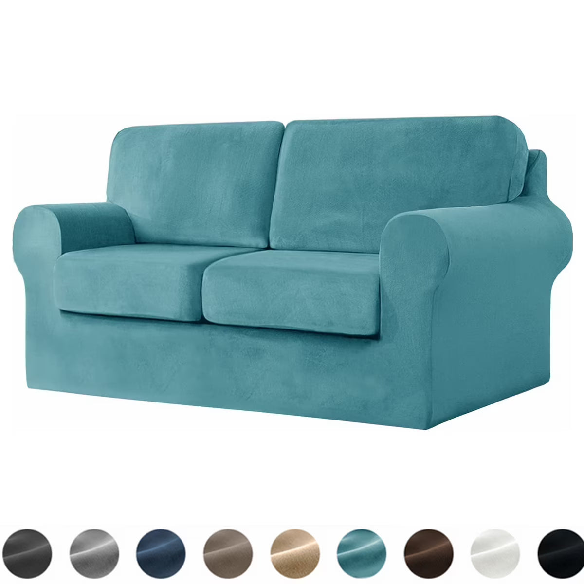 Stretch Velvet Sofa Cover with Elastic Adjustment Band A935