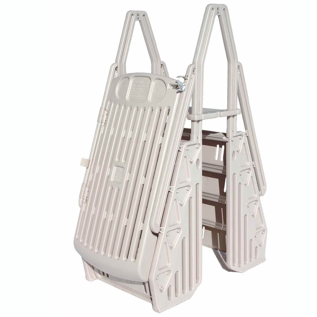 Taupe Above Ground Pool Ladder with Gate Q412968