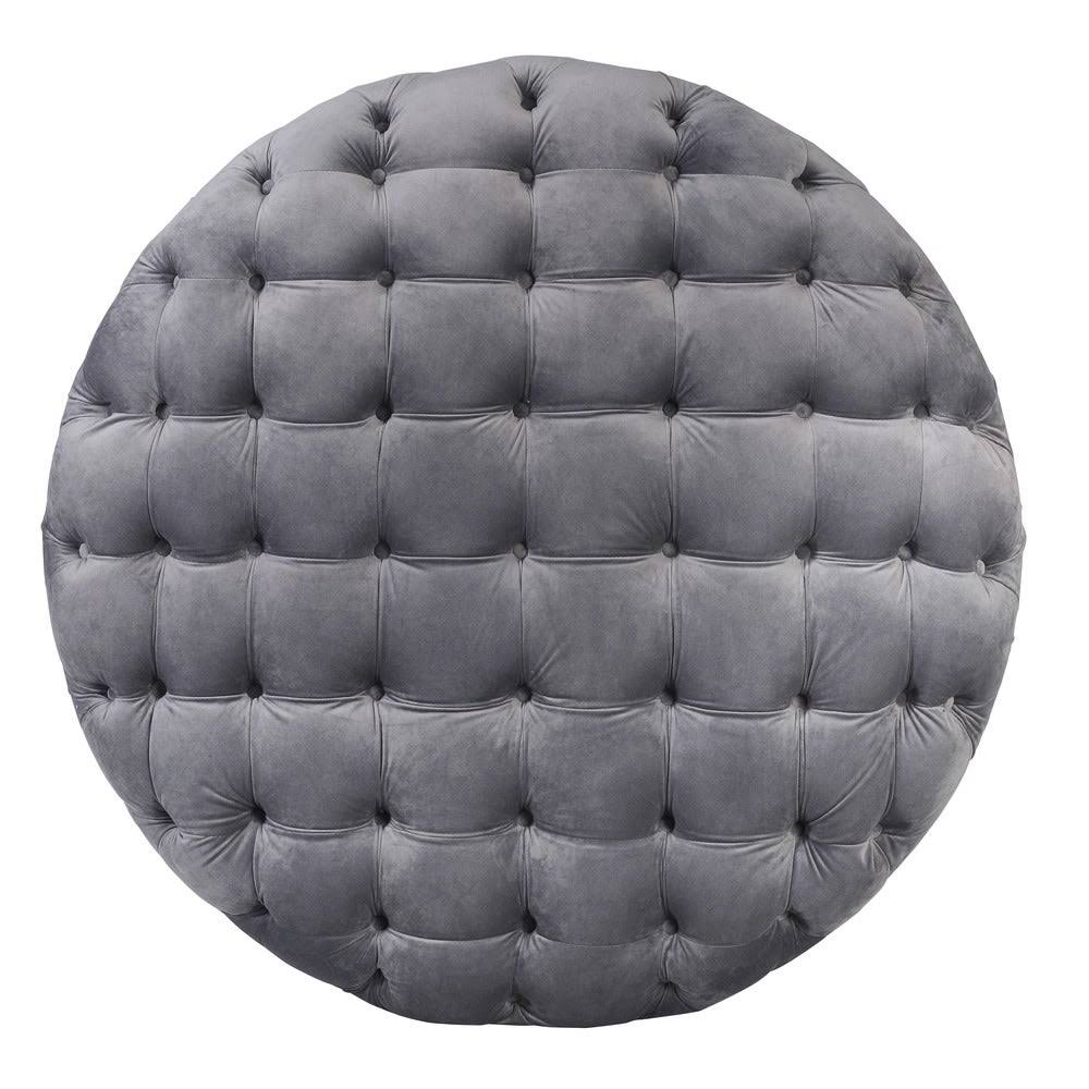 Tufted Velvet Round Ottoman with Casters U473119